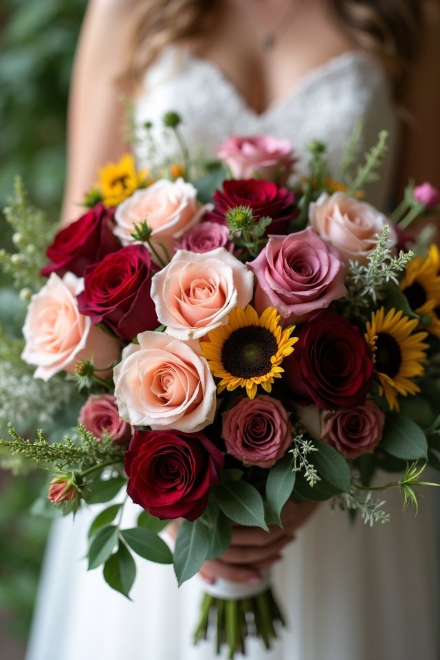 romantic roses and greenery