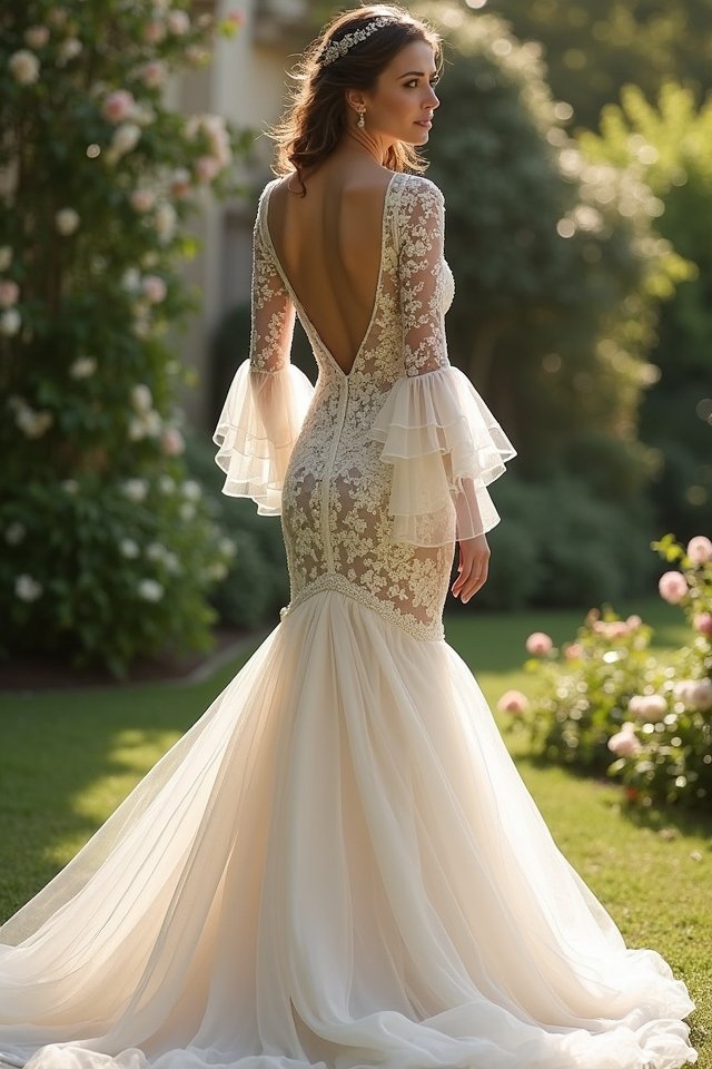 romantic ruffle mermaid gown