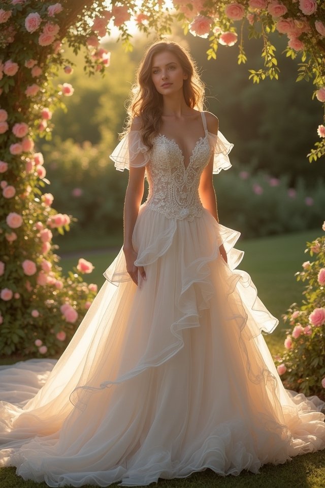 romantic ruffled princess gown