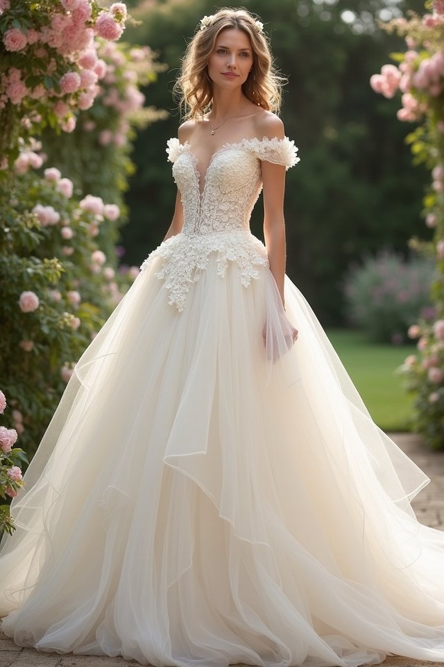romantic ruffled wedding gowns