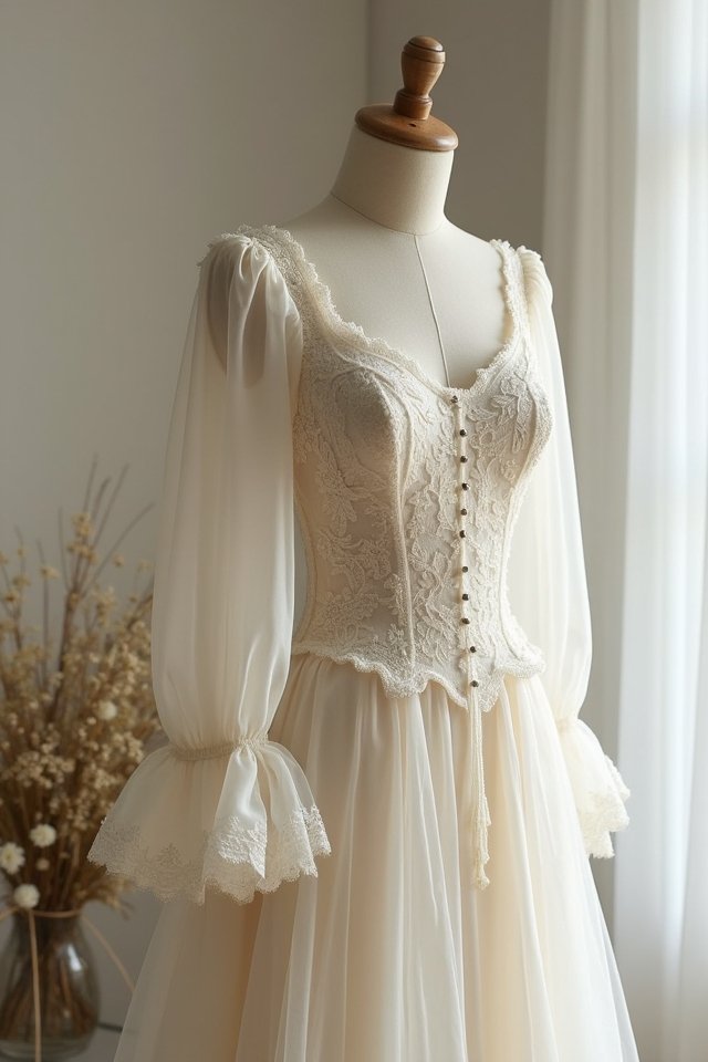 romantic sheer long sleeves