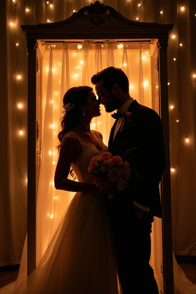 romantic silhouette wedding photography