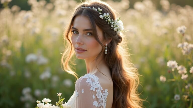 romantic simple bride hairstyles