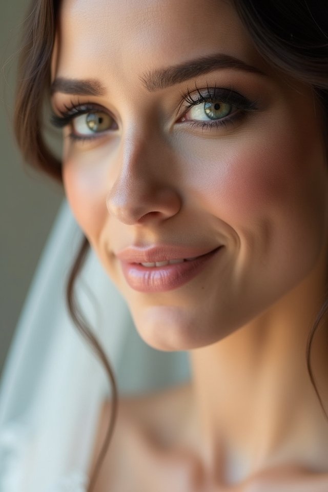 romantic smoky eyes rosy cheeks