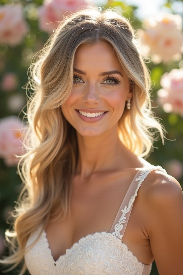 romantic soft side swept hairstyle