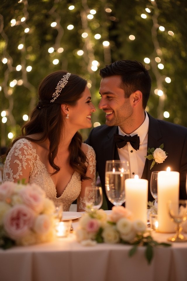 romantic sweetheart table setup