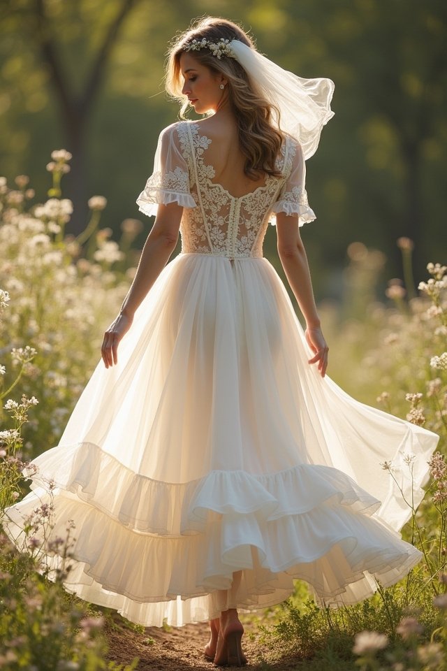 romantic tea length dress elegance
