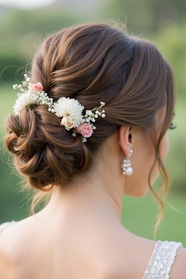 romantic textured bridal chignon