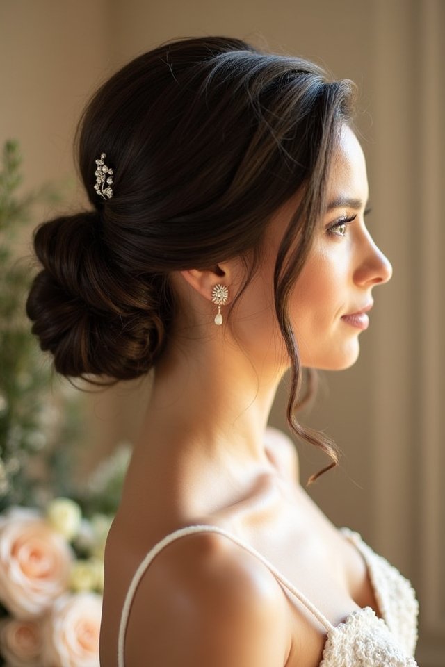 romantic twisted side bun