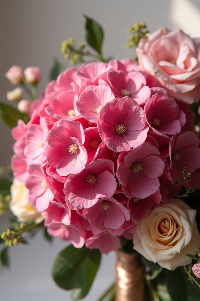 romantic vibrant hydrangea bouquets