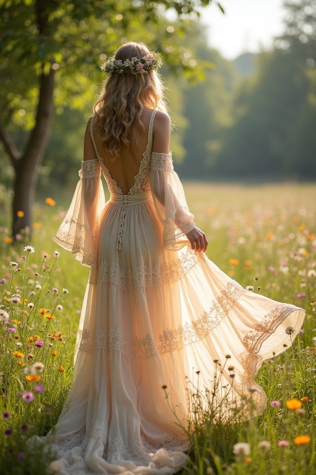 romantic vintage bohemian gown