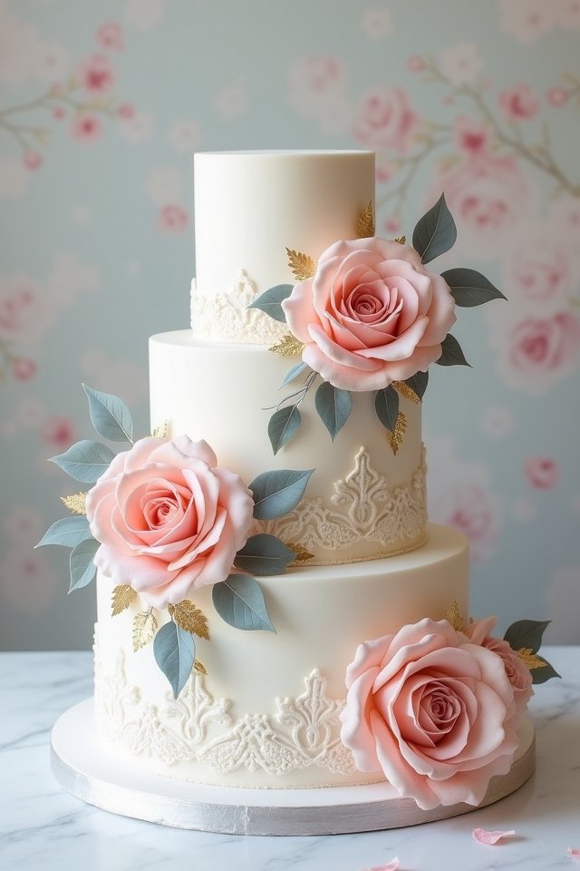 romantic wedding cake colors