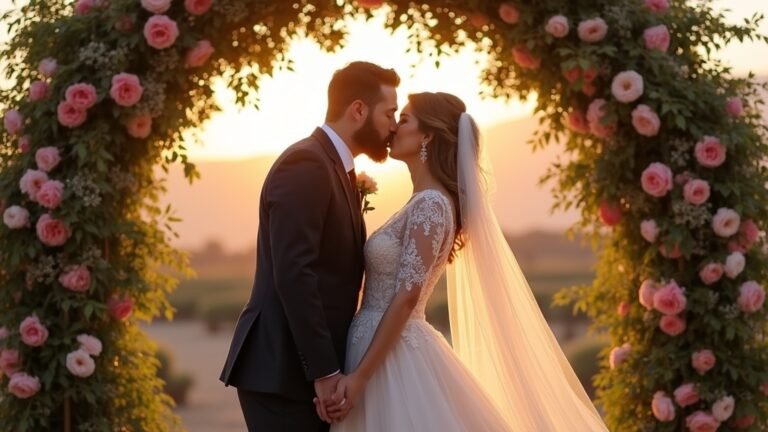 romantic wedding kiss poses