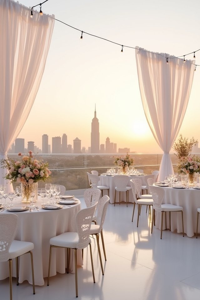 rooftop wedding under stars