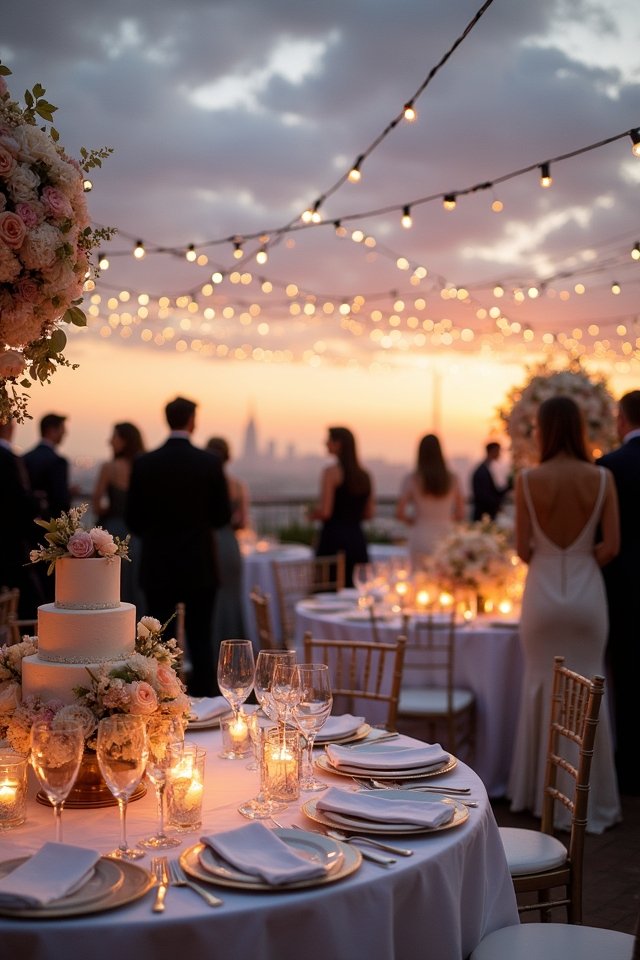 rooftop wedding with skyline