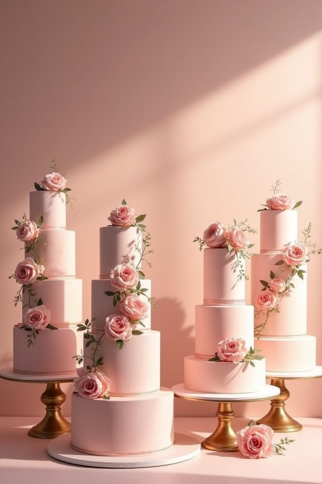 rose gold pastel cake