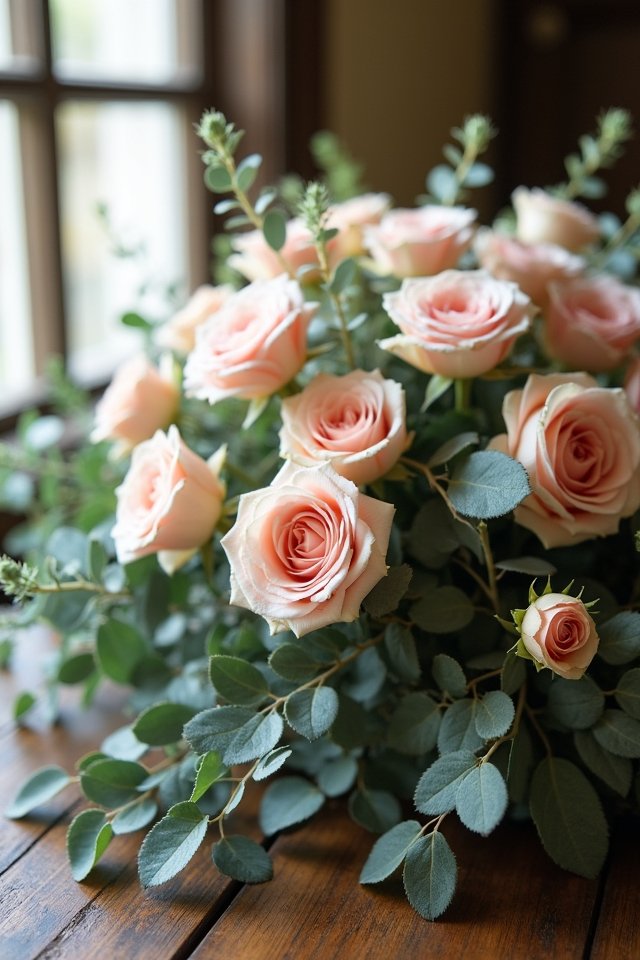roses and eucalyptus harmony