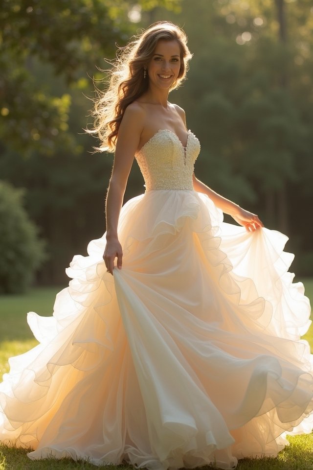 ruffled elegance meets satin