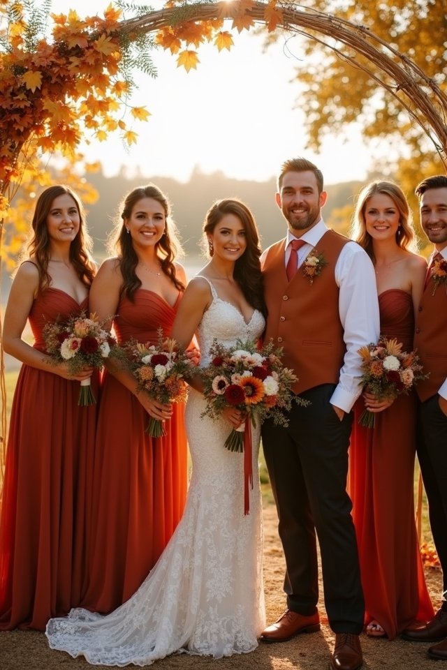 rustic autumn bridal attire