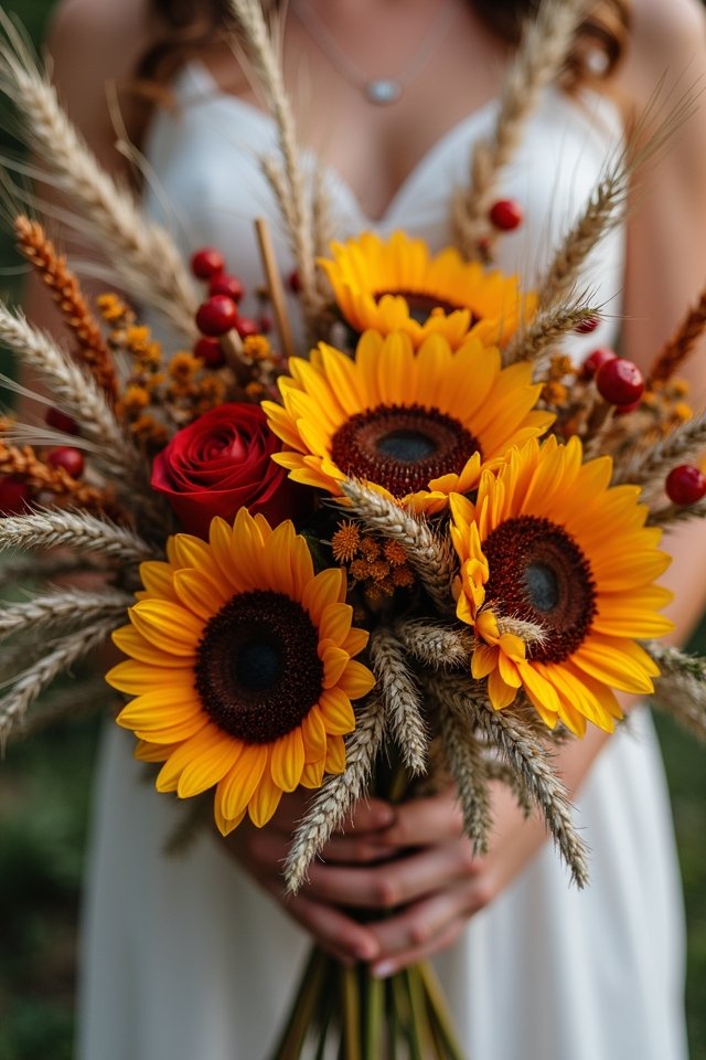 rustic autumn wedding bouquet