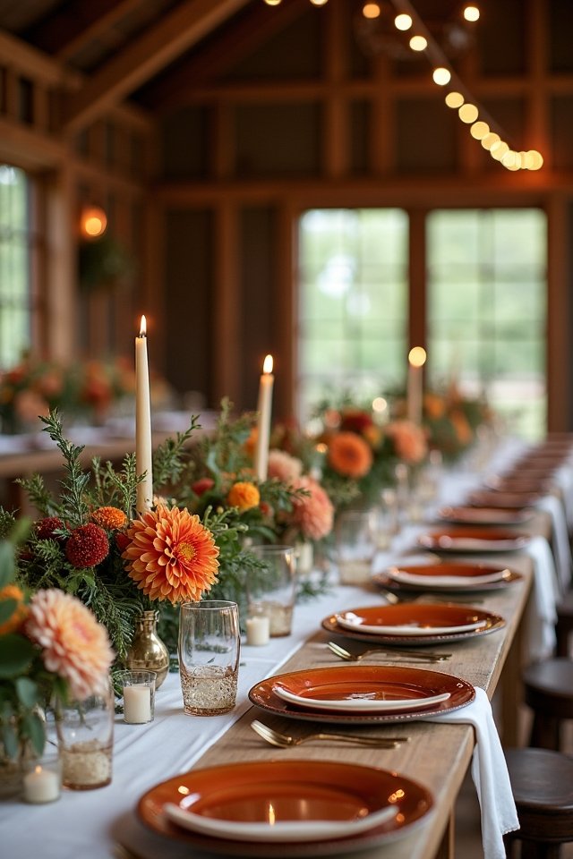 rustic autumn wedding tablescape
