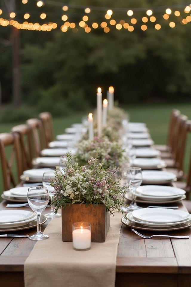 rustic burlap table runners
