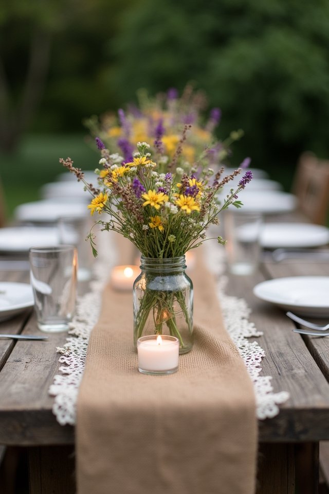 rustic burlap wedding decor