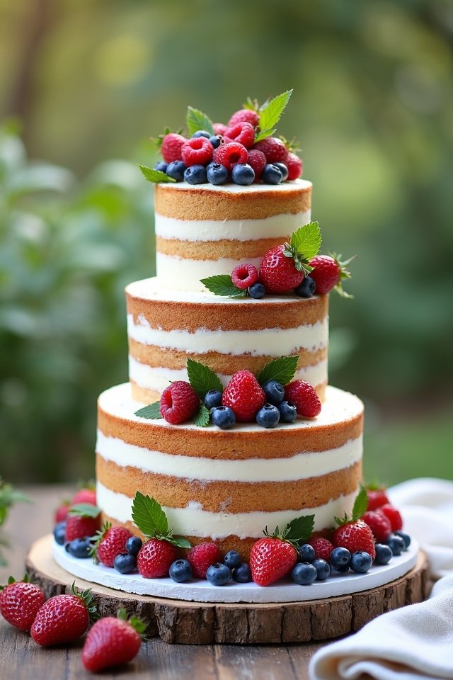 rustic cake with berries