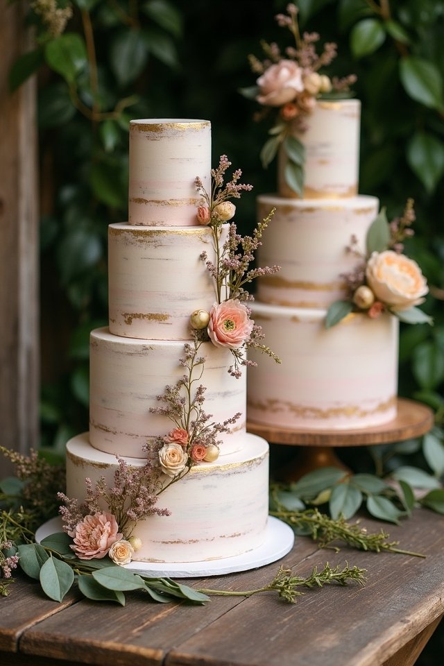 rustic cake with dried flowers