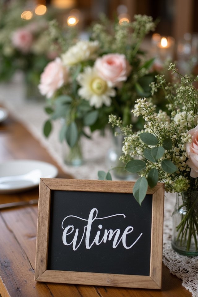 rustic chalkboard wedding signage