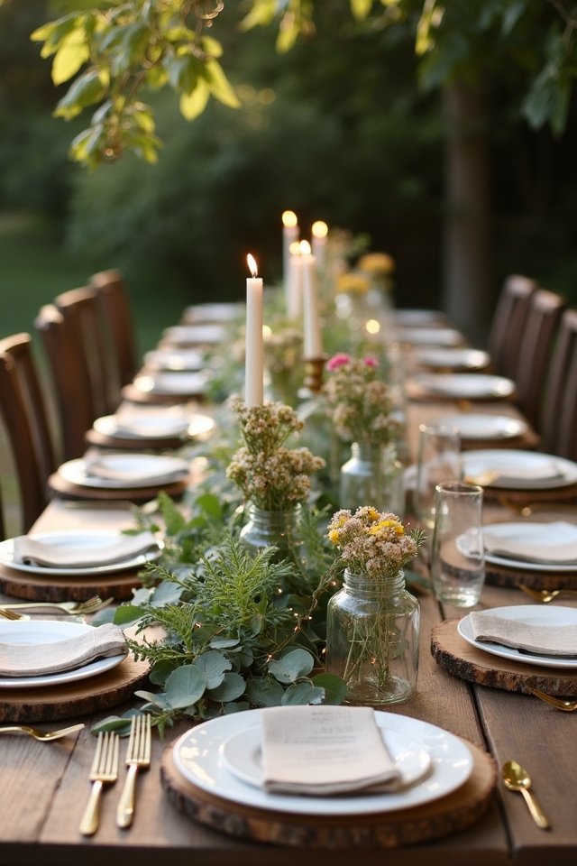 rustic charm with greenery
