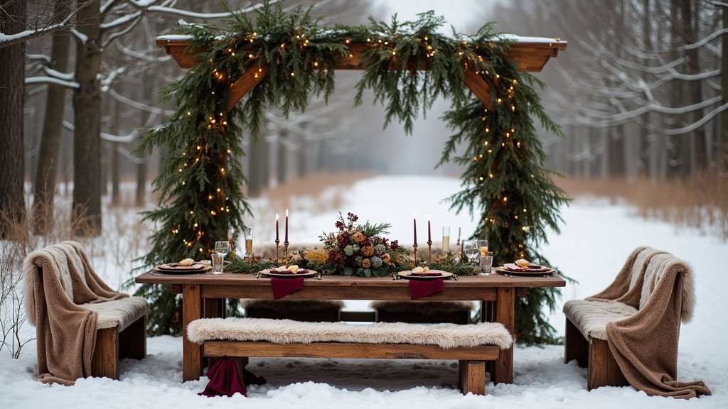 rustic cozy winter wedding