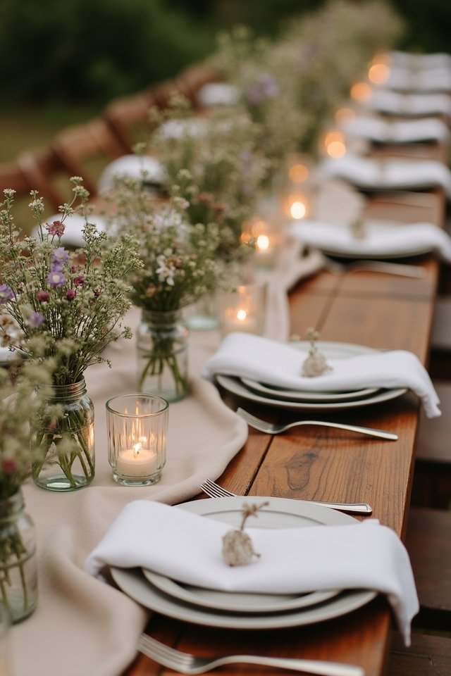 rustic elegance with floral touches