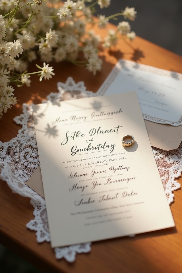 rustic elegant invitation charm