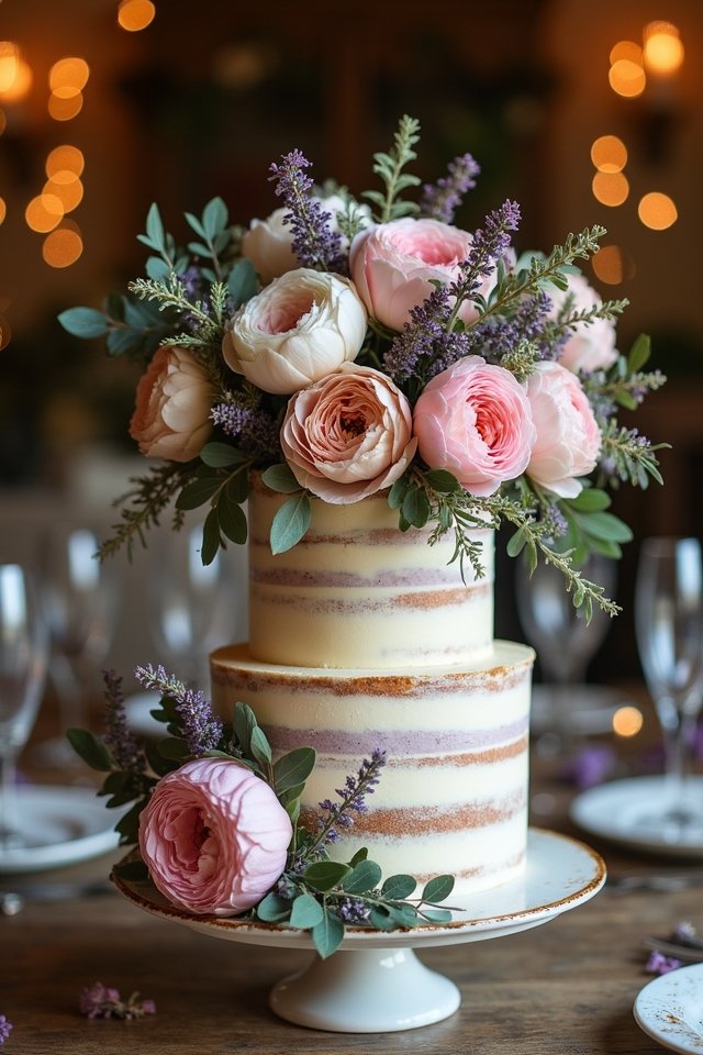 rustic floral cake toppers