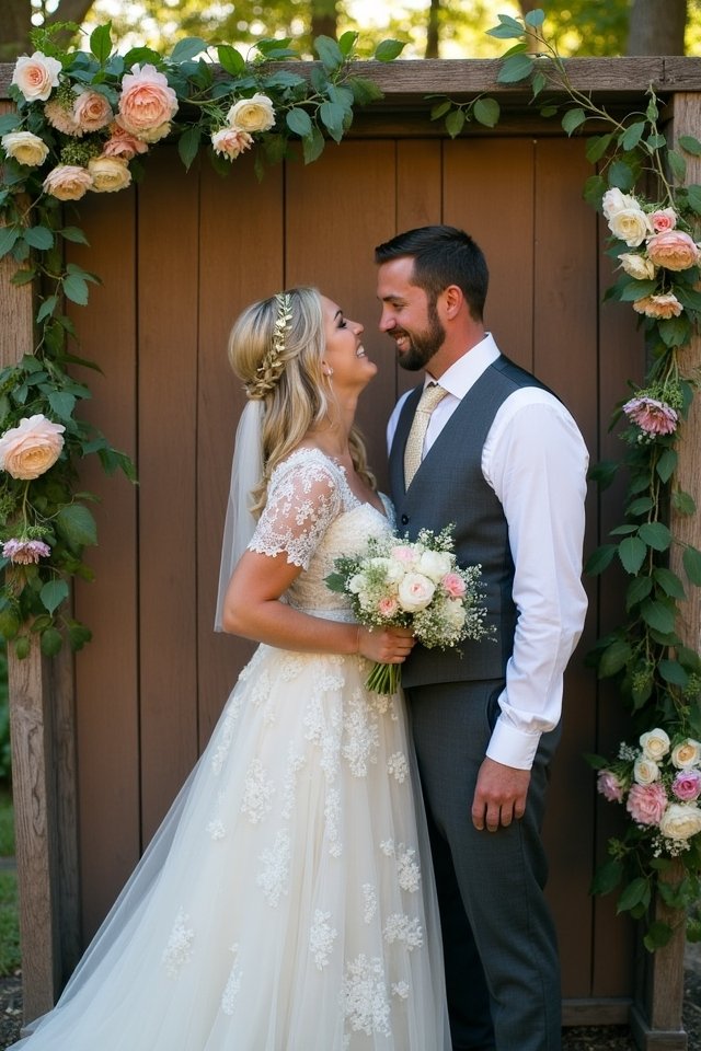 rustic floral wedding backdrop