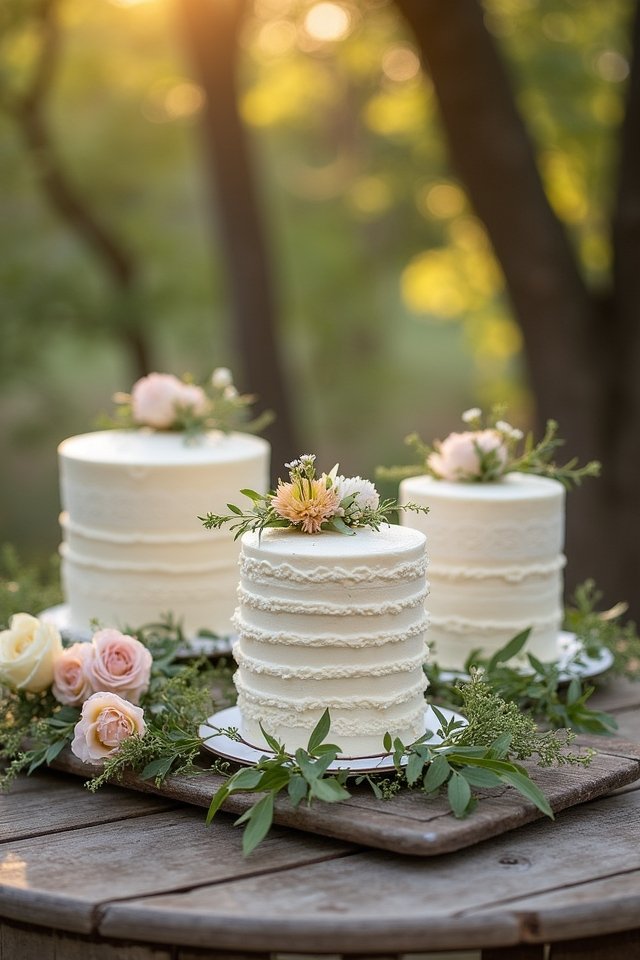 rustic floral wedding cake