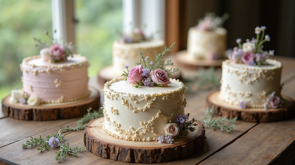 rustic floral wedding cakes