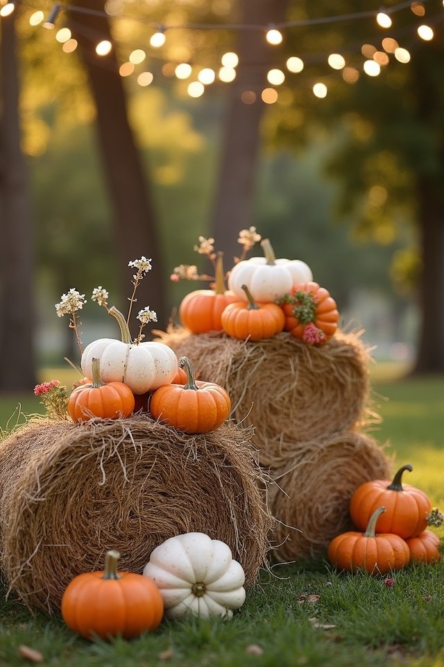 rustic hay bale decor
