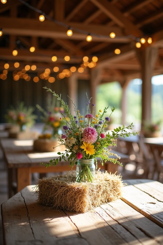 rustic hay bale decor
