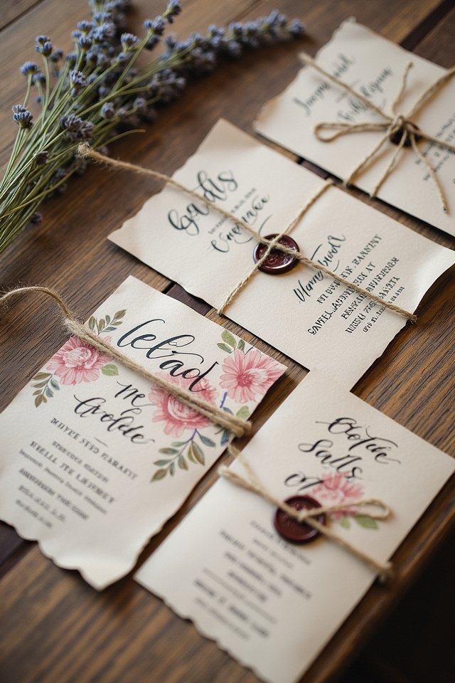 rustic kraft paper invitations