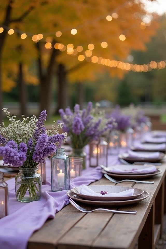 rustic lilac themed tableware charm
