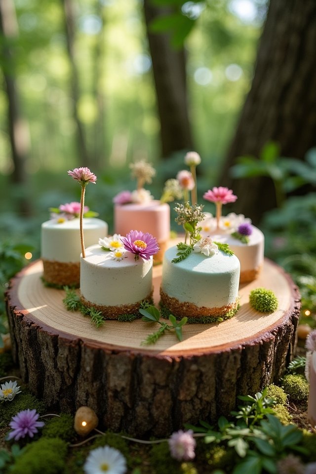 rustic log slice display