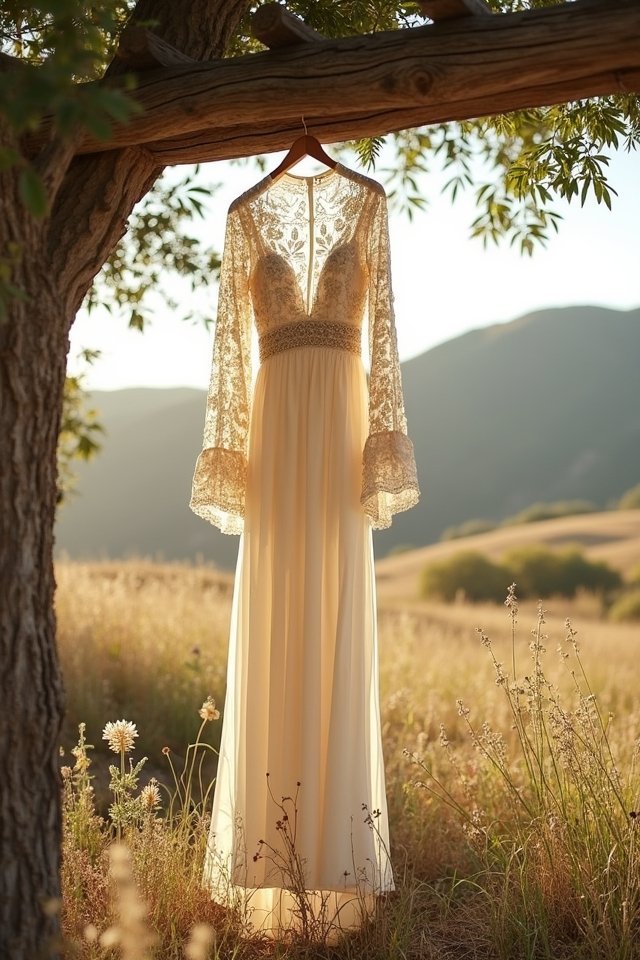 rustic long sleeve wedding gowns