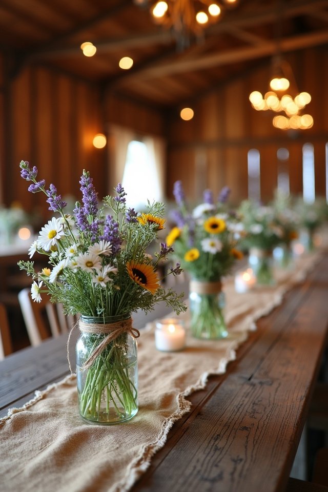 rustic mason jar centerpieces