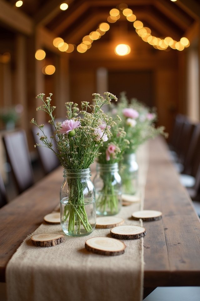 rustic mason jar centerpieces