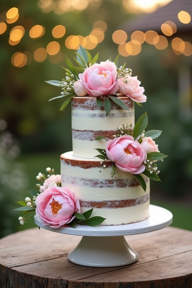 rustic naked cake elegance
