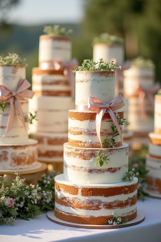 rustic naked cakes elegance