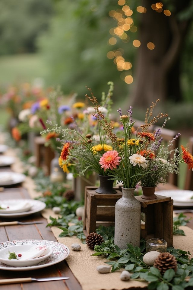 rustic nature inspired wedding centerpieces