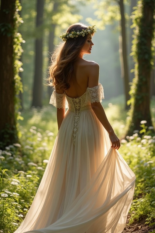 rustic off shoulder wedding dress